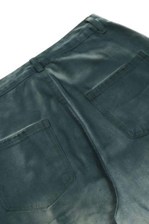 Concert Outfit Gradient Dip Dye Wash Multi-Pocket Cargo Jeans