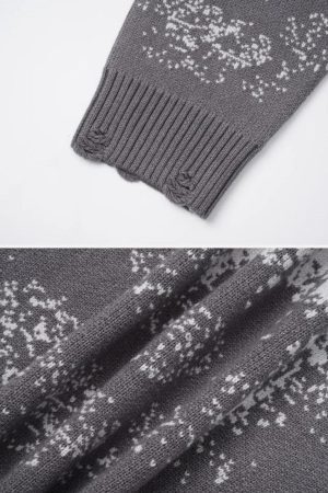 Concert Outfit Gradient Dyed Embroidered Sweater