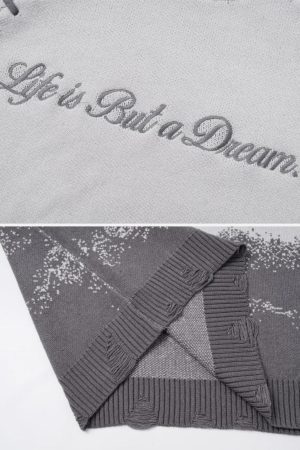 Concert Outfit Gradient Dyed Embroidered Sweater