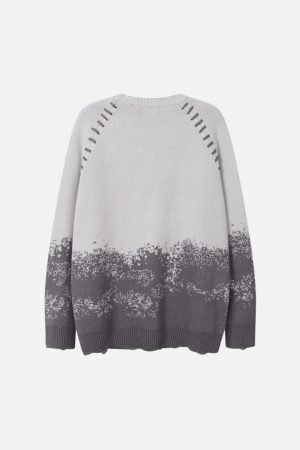 Concert Outfit Gradient Dyed Embroidered Sweater