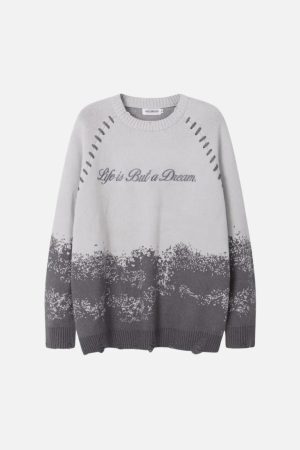 Concert Outfit Gradient Dyed Embroidered Sweater