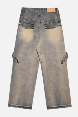 Concert Outfit Gradient Irregular Patchwork Jeans