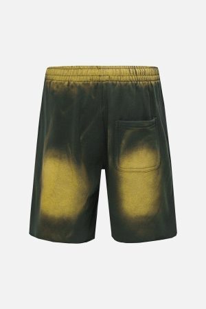 Concert Outfit Gradient Letter Print Drawstring Shorts