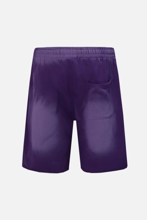 Concert Outfit Gradient Letter Print Drawstring Shorts