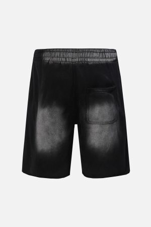 Concert Outfit Gradient Letter Print Drawstring Shorts