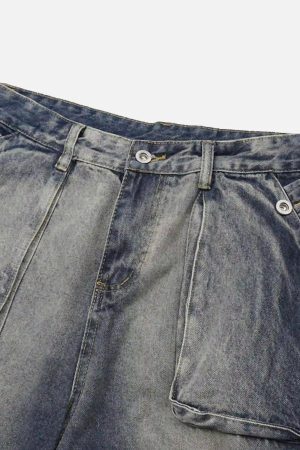 Concert Outfit Gradient Multi-Pocket Cargo Jeans