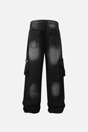 Concert Outfit Gradient Multi-Pocket Cargo Jeans