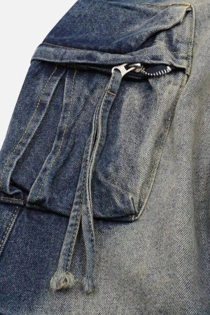 Concert Outfit Gradient Multi-Pocket Cargo Jeans