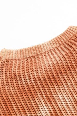 Concert Outfit Gradient Ombre Knit  Crew Neck Sweater