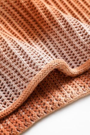 Concert Outfit Gradient Ombre Knit  Crew Neck Sweater