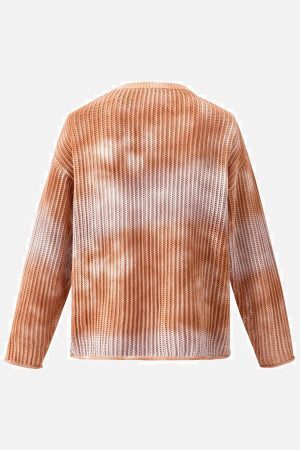 Concert Outfit Gradient Ombre Knit  Crew Neck Sweater