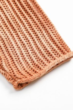 Concert Outfit Gradient Ombre Knit  Crew Neck Sweater