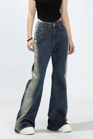 Concert Outfit Gradient Patchwork Jeans