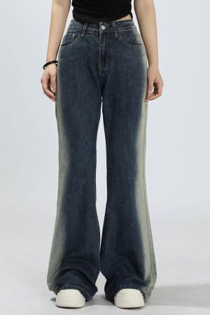 Concert Outfit Gradient Patchwork Jeans