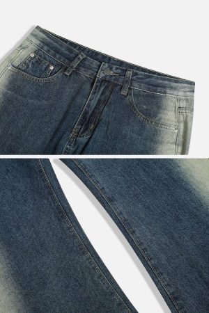 Concert Outfit Gradient Patchwork Jeans