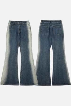 Concert Outfit Gradient Patchwork Jeans