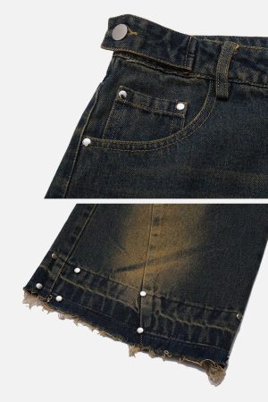 Concert Outfit Gradient Raw Edge Jeans