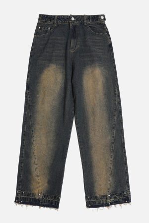 Concert Outfit Gradient Raw Edge Jeans