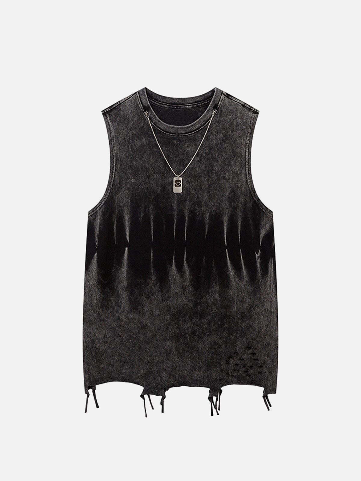 Concert Outfit Gradient Tie-Dye Raw Edge Vest Concert Outfit Gradient Tie-Dye Raw Edge Vest