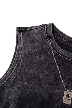 Concert Outfit Gradient Tie-Dye Raw Edge Vest