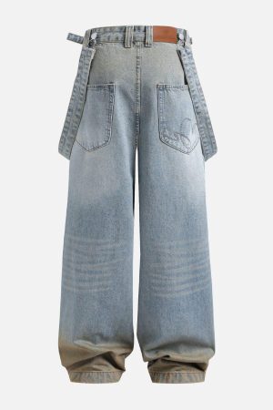 Concert Outfit Gradient Washed Loose Jeans