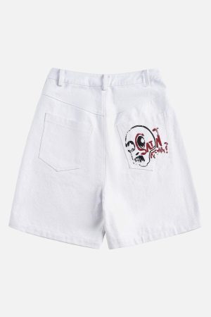 Concert Outfit Graffiti Art Denim Shorts