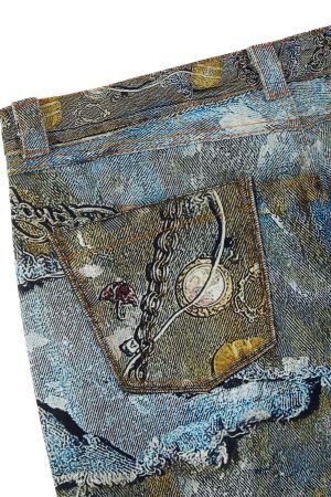 Concert Outfit Graffiti BORO Destruction Chain Jeans