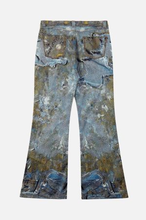 Concert Outfit Graffiti BORO Destruction Chain Jeans