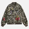 Concert Outfit Graffiti Camouflage Baseball Bomber Jacket