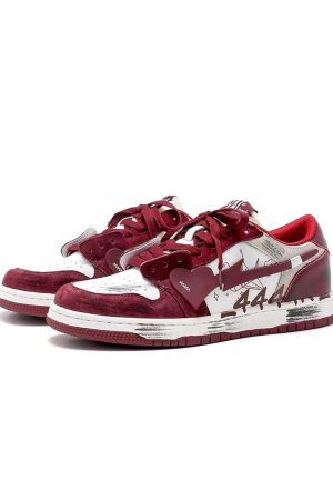 Concert Outfit Graffiti Distressed Heart Skate Shoes