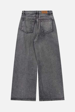 Concert Outfit Graffiti Distressed Washed Baggy Jeans