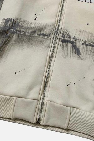 Concert Outfit Graffiti Dot Pattern Print Jacket