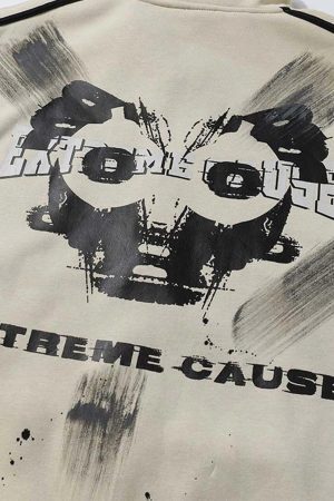 Concert Outfit Graffiti Dot Pattern Print Jacket