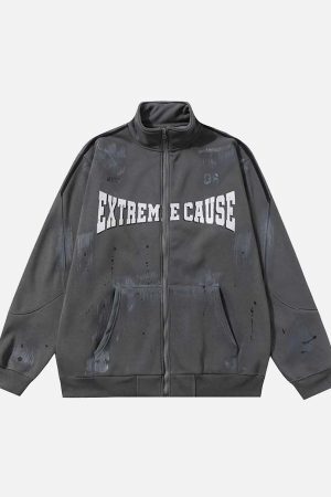 Concert Outfit Graffiti Dot Pattern Print Jacket