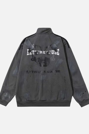 Concert Outfit Graffiti Dot Pattern Print Jacket