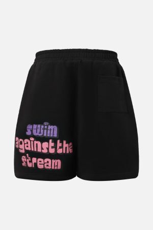 Concert Outfit Graffiti Drawstring Cotton Shorts