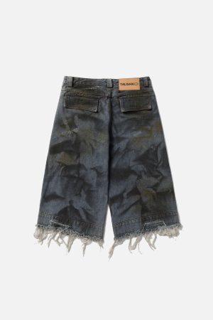 Concert Outfit Graffiti Fringe Jorts