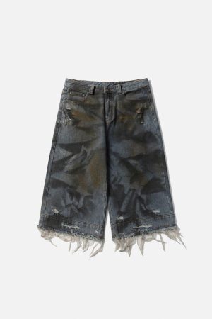 Concert Outfit Graffiti Fringe Jorts