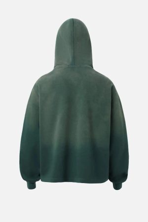 Concert Outfit Graffiti Letter Gradient Distressed Hip-Hop Hoodie