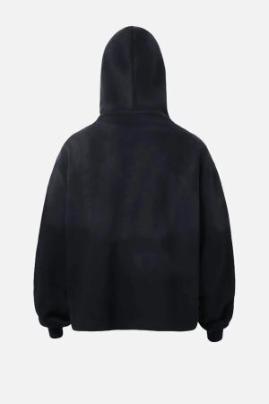 Concert Outfit Graffiti Letter Gradient Distressed Hip-Hop Hoodie