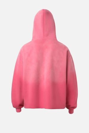 Concert Outfit Graffiti Letter Gradient Distressed Hip-Hop Hoodie