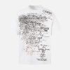 Concert Outfit Graffiti Letter Print Oversized T-Shirt