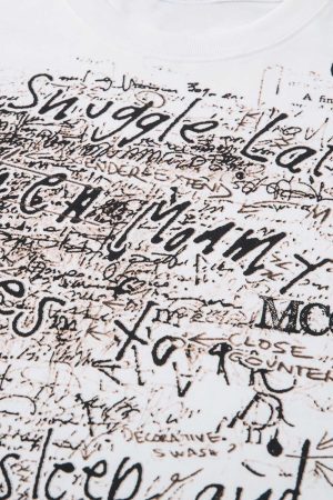 Concert Outfit Graffiti Letter Print Oversized T-Shirt