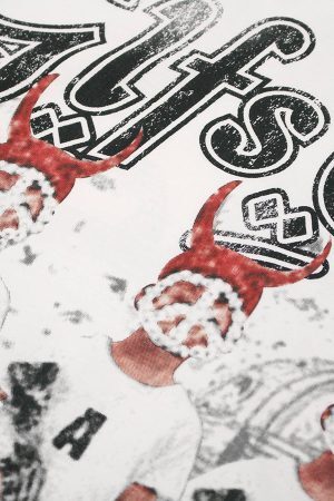 Concert Outfit Graffiti Letters Devil Design Graphic T-Shirt