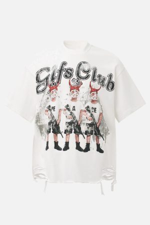 Concert Outfit Graffiti Letters Devil Design Graphic T-Shirt