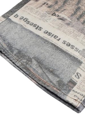 Concert Outfit Graffiti Newspaper Baggy Jeans