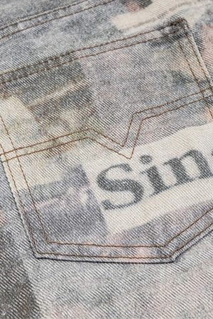 Concert Outfit Graffiti Newspaper Baggy Jeans