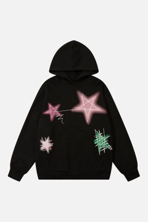Concert Outfit Graffiti Star Hoodie