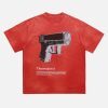 Concert Outfit Graphic Gun Print T-Shirt - Bold Statement for Urban Style