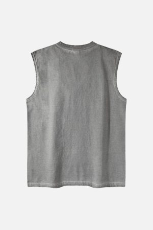 Concert Outfit Graphic Lettering Chain Vest